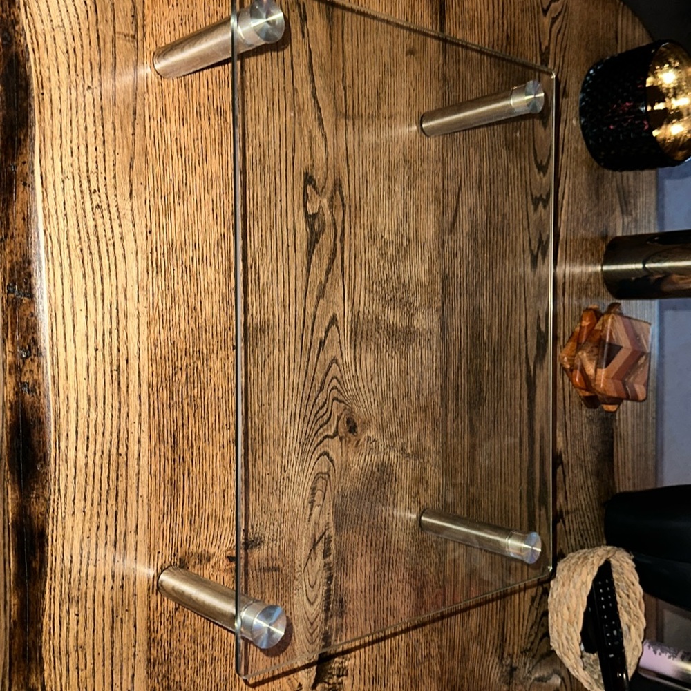 Glass laptop stand